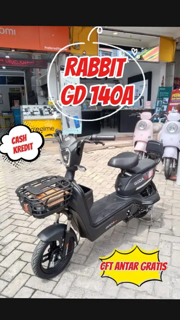 SEPEDA LISTRIK GODA 140A BLACK NEW BERGARANSI RESMI DIJAMIN AMAN