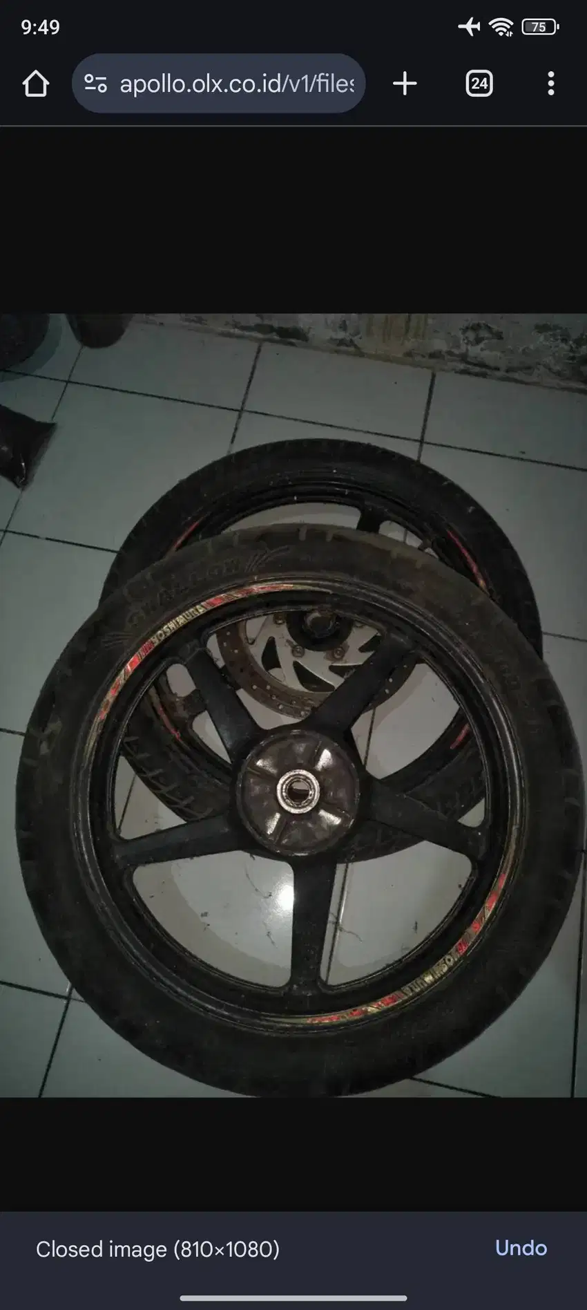 Velg dan ban motor depan belakang original yamaha scorpio z