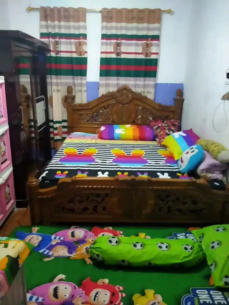 Dipan Coklat,jati ukuran 180x200