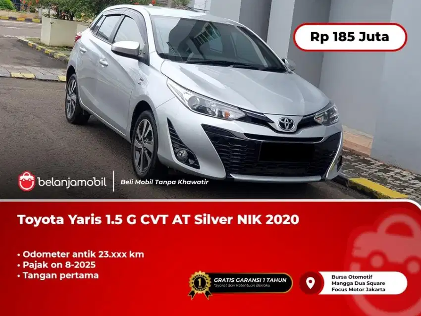 [ KM ANTIK 23RB ] Toyota Yaris 1.5 G CVT AT Silver 2020/2021