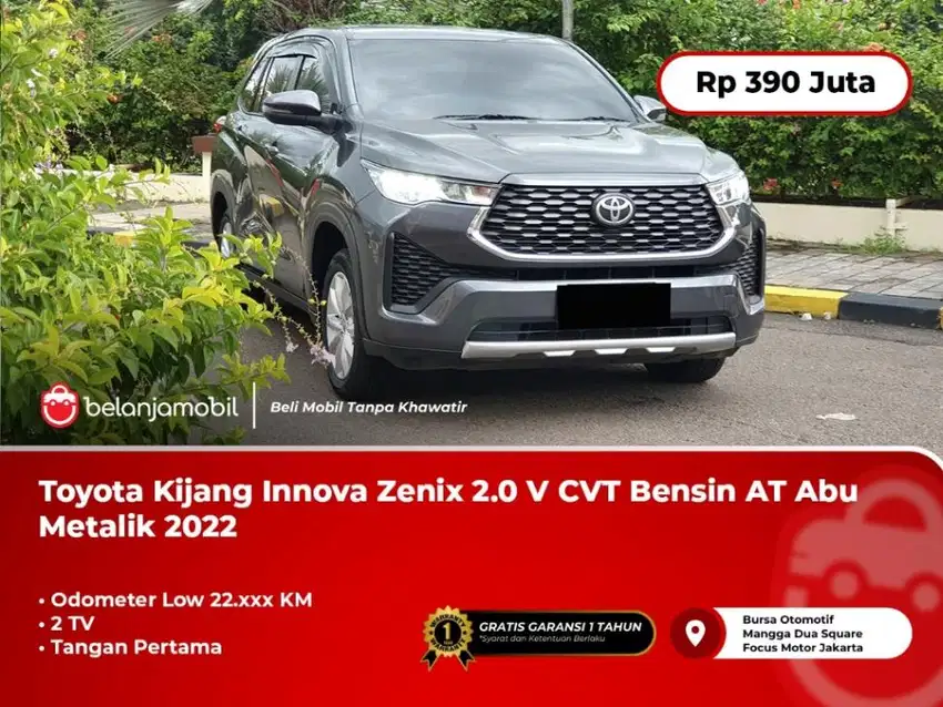 [ LOW KM 22RB ] Toyota Kijang Innova Zenix 2.0 V CVT AT Abu 2022/2023