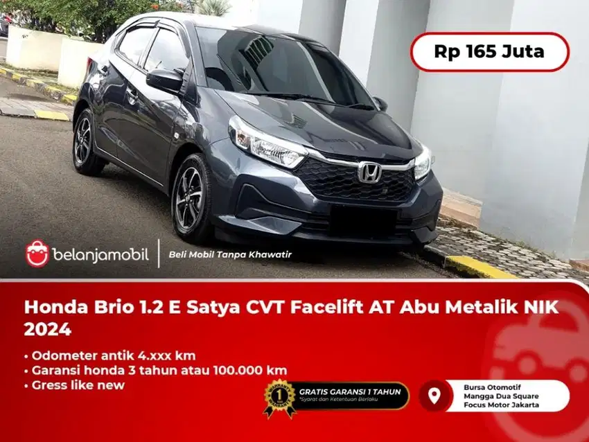 [KM ANTIK] Honda Brio 1.2 E Satya CVT Facelift AT Abu 2024/2025