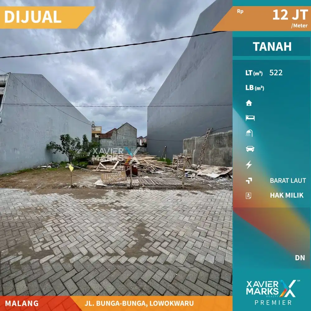 Tanah Kavling di Jalan Bunga-bunga Lowokwaru Kota Malang