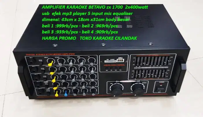 AMPLIFIER KARAOKE BETAVO BT1.700  usb - sd card - efek echo - mp3 play