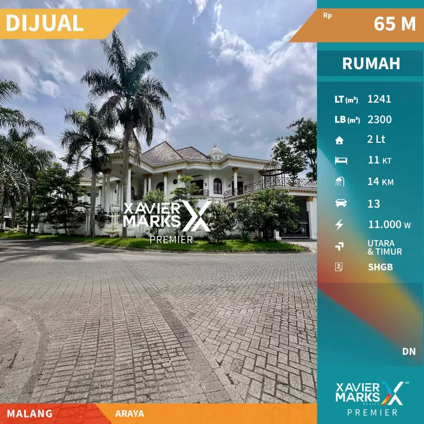 Rumah Klasik Victoria Di Jalan Raya Golf Utama Araya Malang(OLX511)