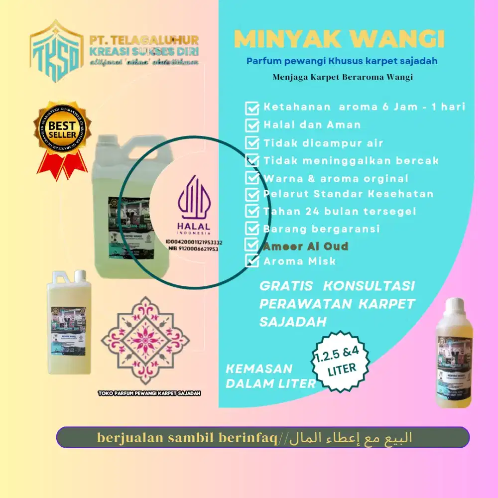 Minyak wangi khusus karpet sajadah aroma ammer oud