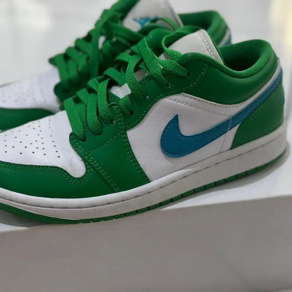 Sepatu air jordan 1 low lucky green original