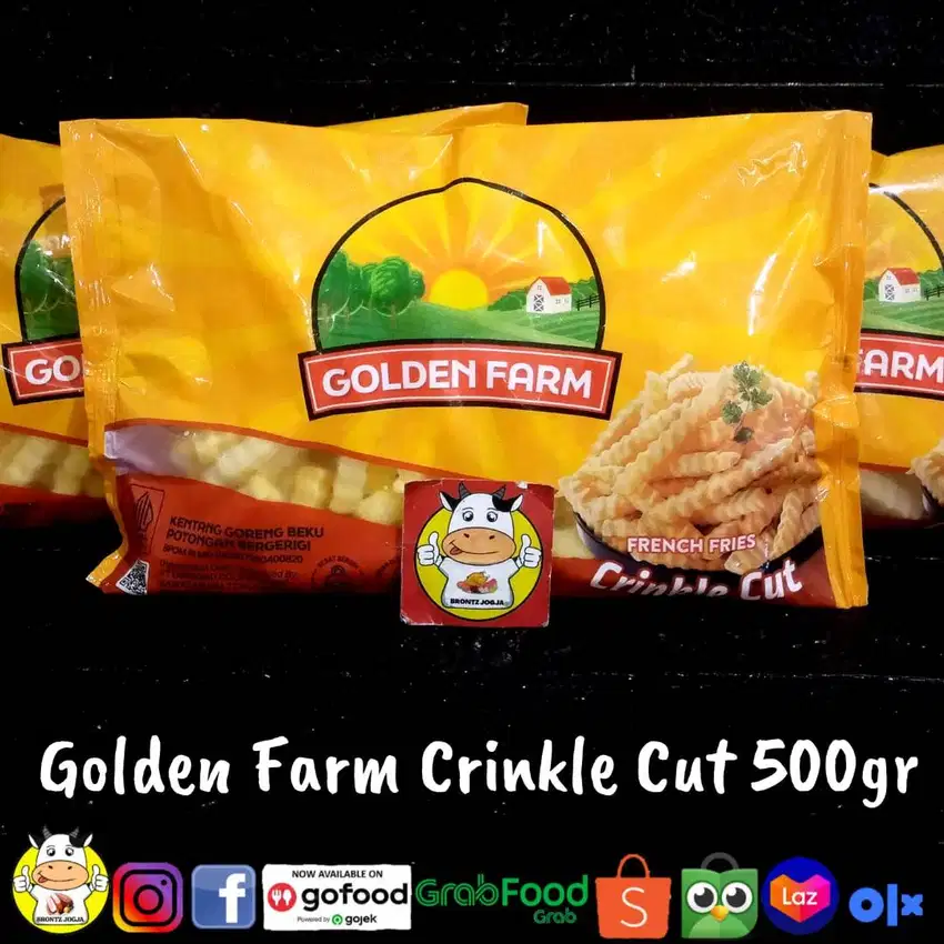 GOLDEN FARM CRINKLE CUT 500GR - FROZEN FOOD - BRONTZ JOGJA