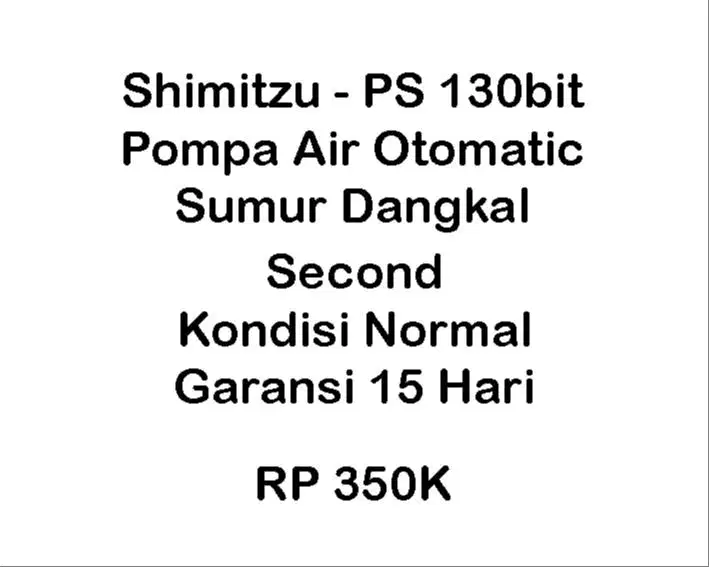 SHIMIZU PS-130 BIT Pompa Air Otomatis Sumur Dangkal