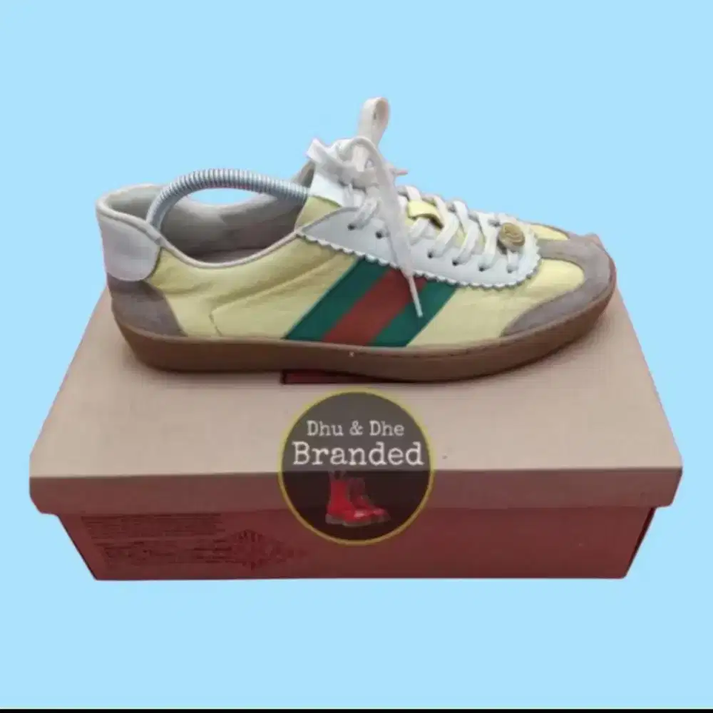 Sepatu Gucci G74 calfskin web  size 41 ori Italia (prelove) NEGO