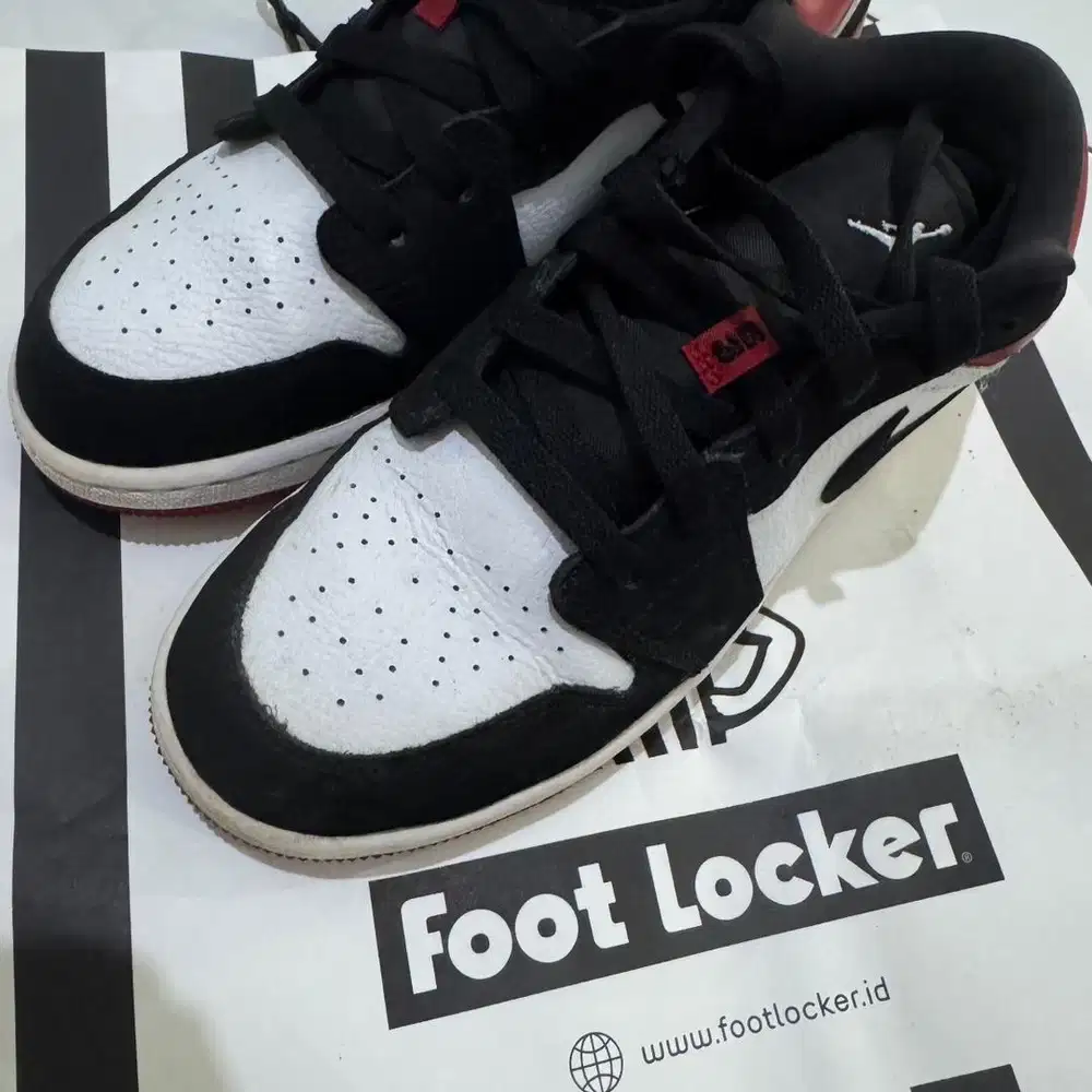 sepatu air jordan low 1 black toe original