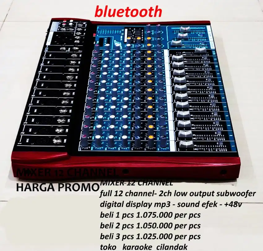 mixer kualitas bagus 12chanel top usb bluethot