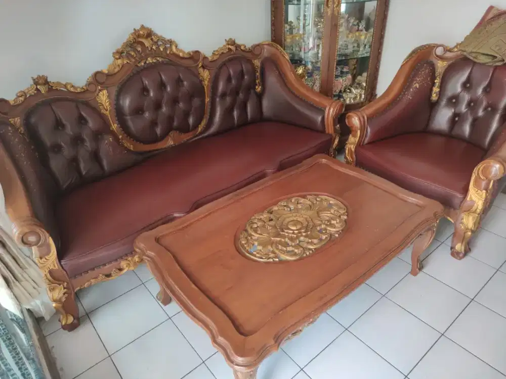 Jual satu set kursi jati second