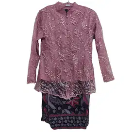 One Set Kebaya Dusty Pink - Preloved