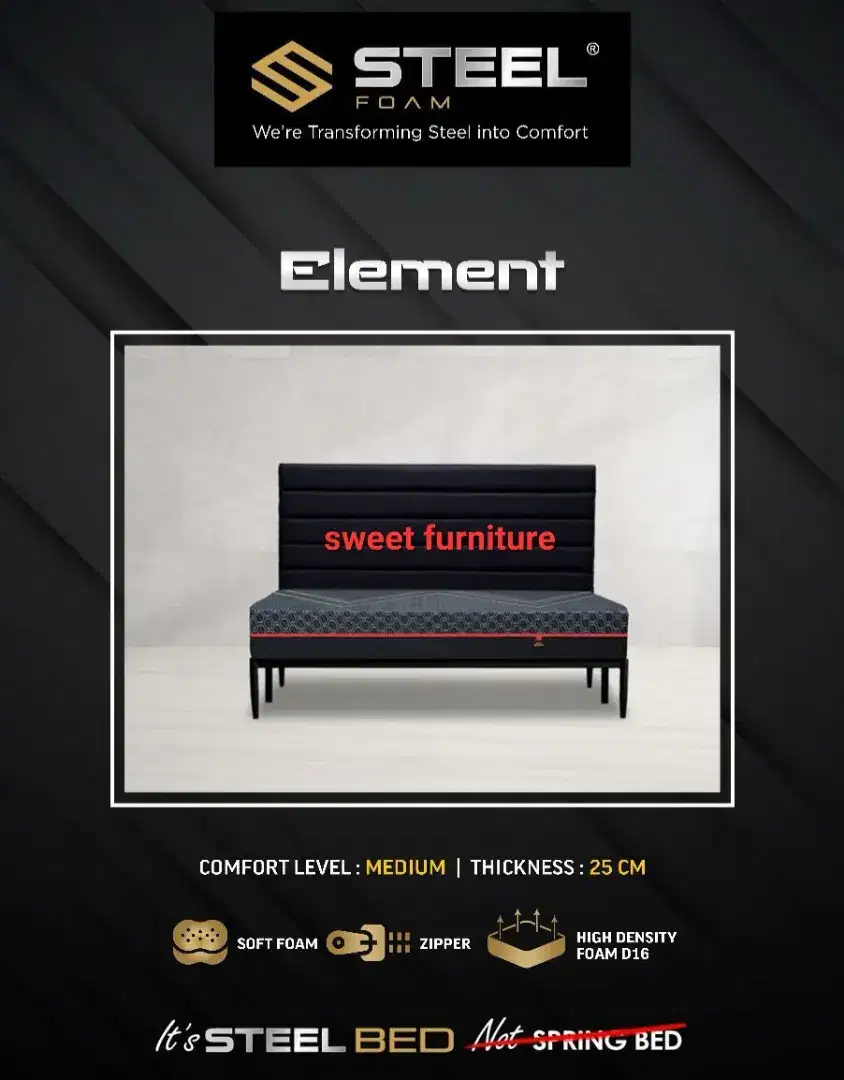 Kasur full busa Steel Element 6 kaki