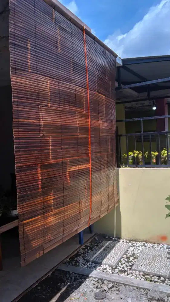 Jual tirai bambu wulung kulitan vernis