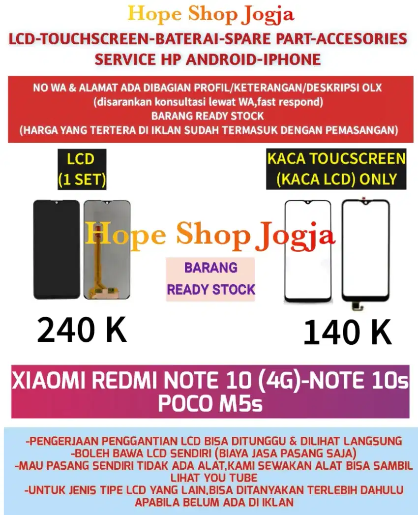 Service HP-Touchscreen-Baterai-LCD POCOPHONE POCO M5S