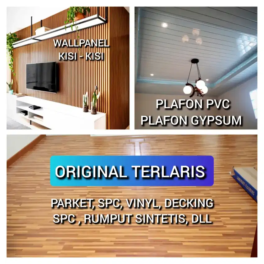 Lantai kayu bermotif ,spc,parquet,vinyl,decking wpc,wallpanel wpc