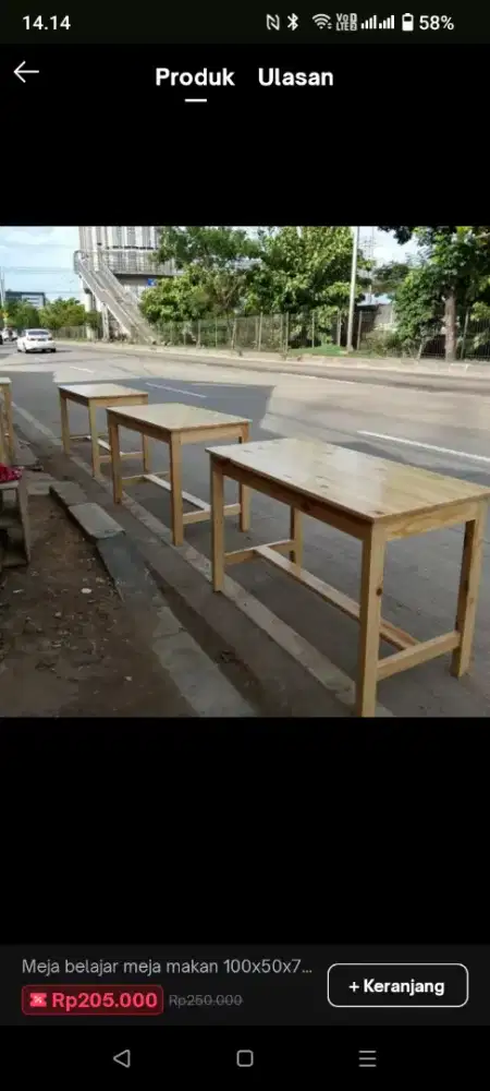 Meja makan jati Belanda ukuran 120X60:75