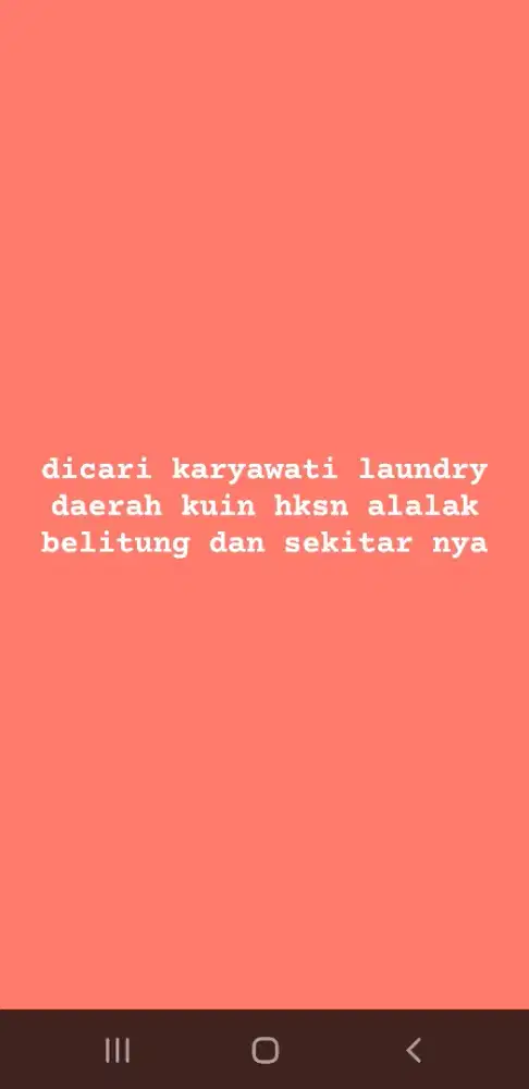Di cari karyawati laundry