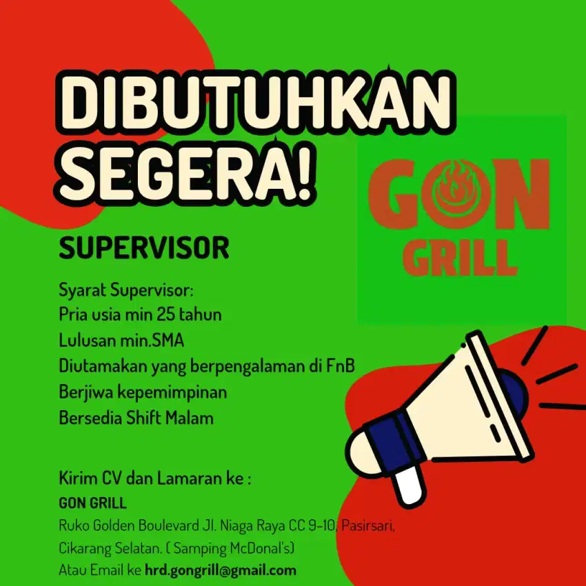 Lowongan Kerja Supervisor