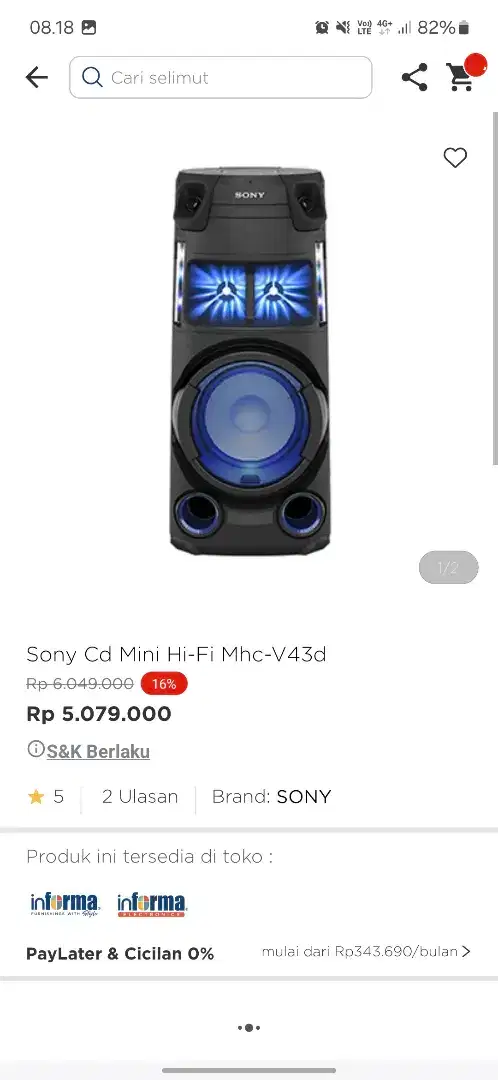 Readys tok hifi sony promo murah