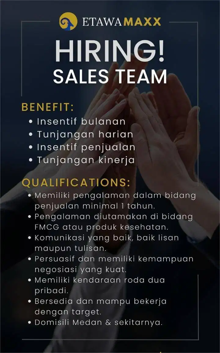 EtawaMaxx Sedang Mencari Sales Team Hebat