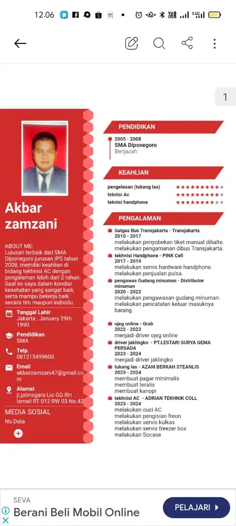 Mencari lowongan Pekerjaan