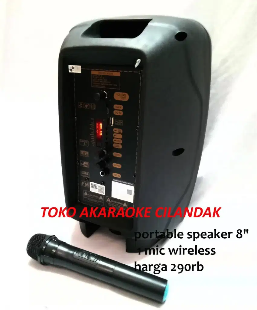 PORTABLE 8INCHI +1 MIC WIRELESS harga 290rb  stock terbatas  TOKO KARA