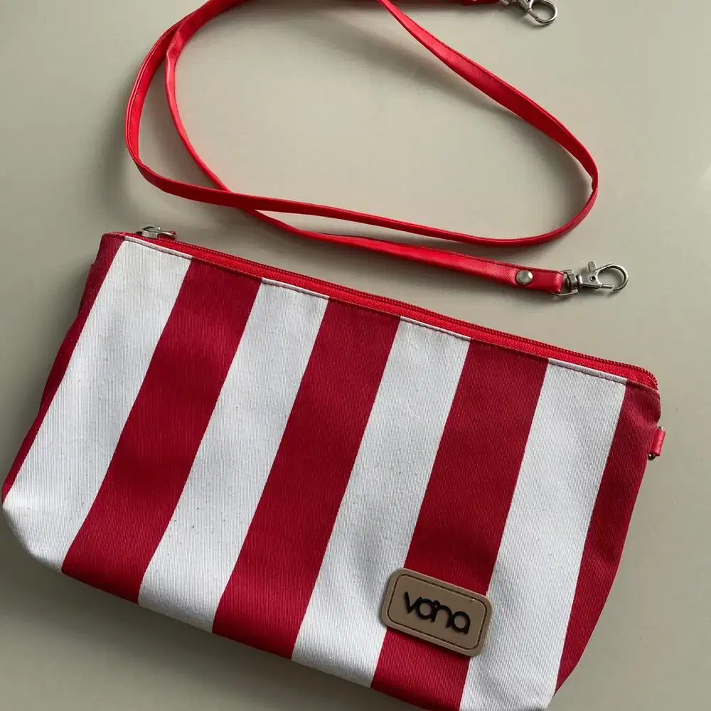 Clutch vona tas selempang stripe red