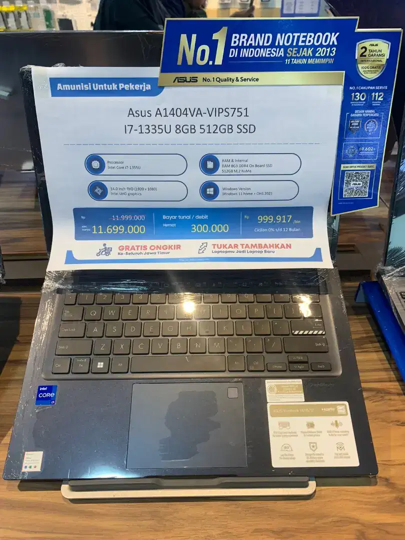 Laptop Asus A1404VA-VIPS751 I7 8/512GB Promo Cicilan Bunga Bisa 0%