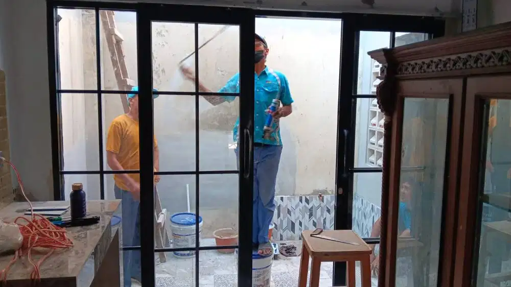 Pasang Jasa Plafon  Partisi Gypsum Pintu Alumunium Moulding Mamer PVC