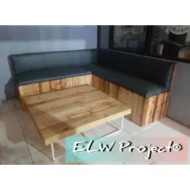 Kursi sofa customs. Meja kasir. Meja bar. Meja kursi makan. Jati Hpl