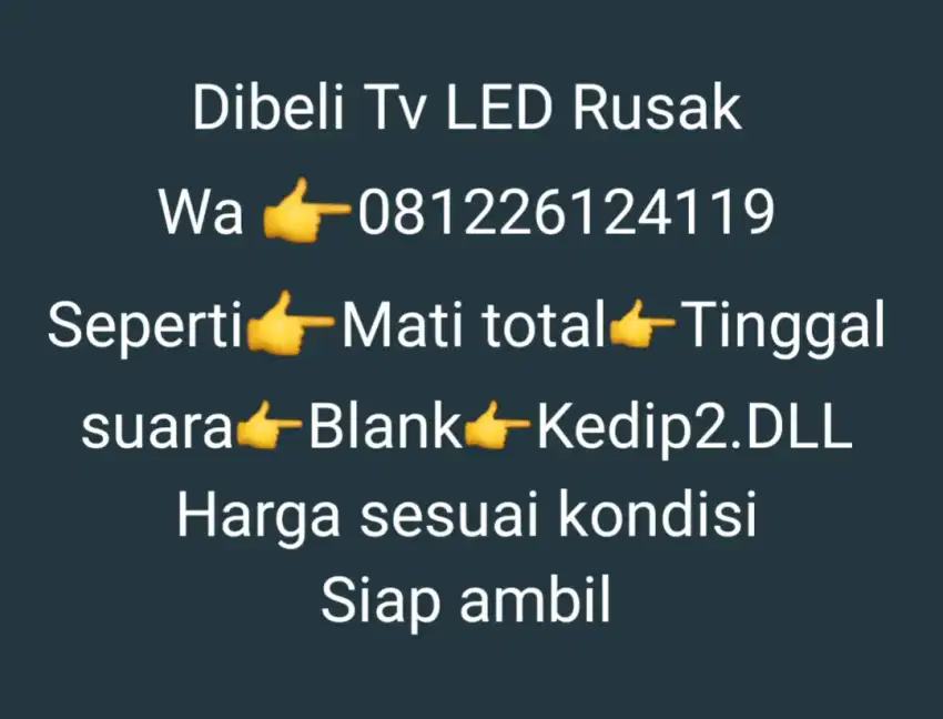 Dibeli Tv LED Rusak anda