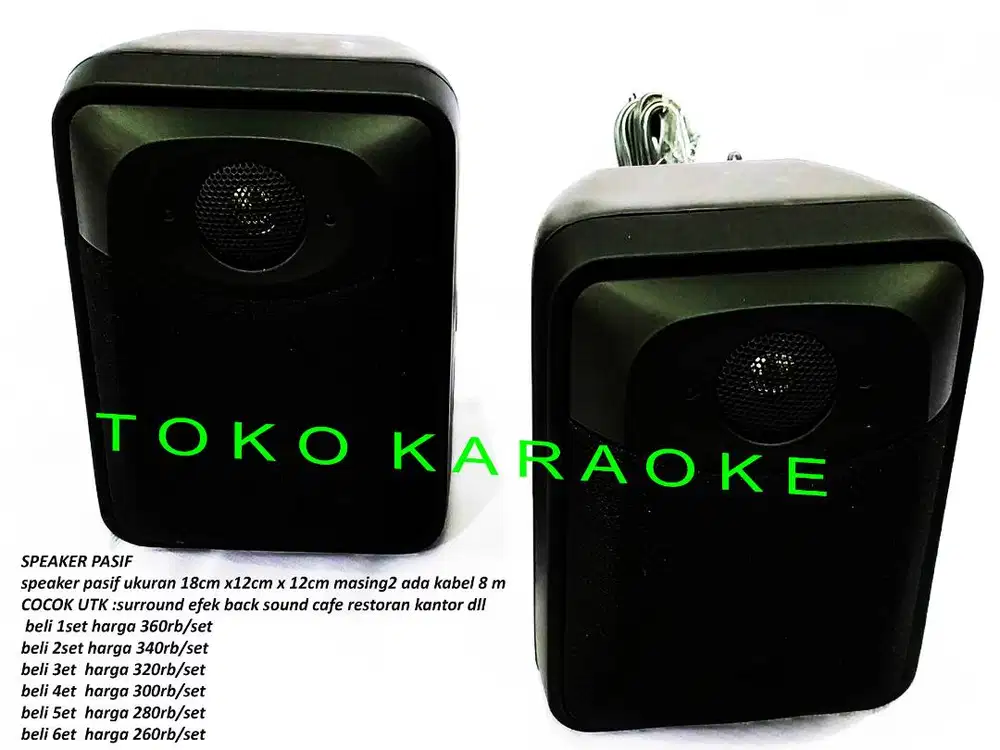 SPEAKER PASIF speaker pasif ukuran 18cm x12cm x 12cm masing2 ada kabel