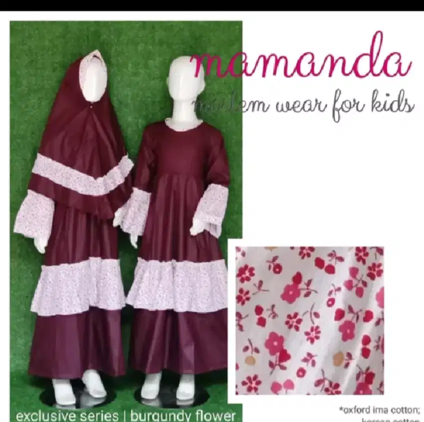 Gamis anak Mamanda sz XL (8-10 th) warna burgundy