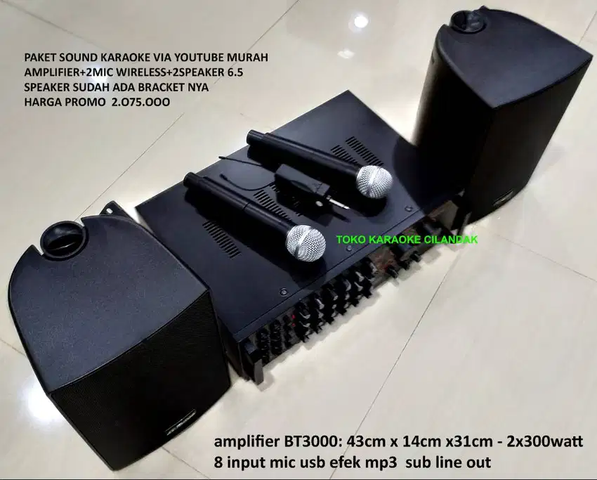 PAKET SOUND KARAOKE VIA YOUTUBE MURAH amplifier BT3000