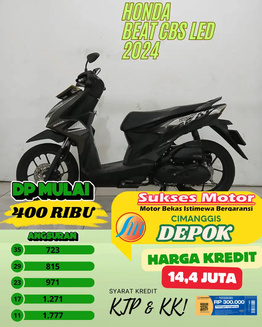 HONDA BEAT CBS LED TAHUN 2024 PROMO DP 400 RIBU PROSES KILAT