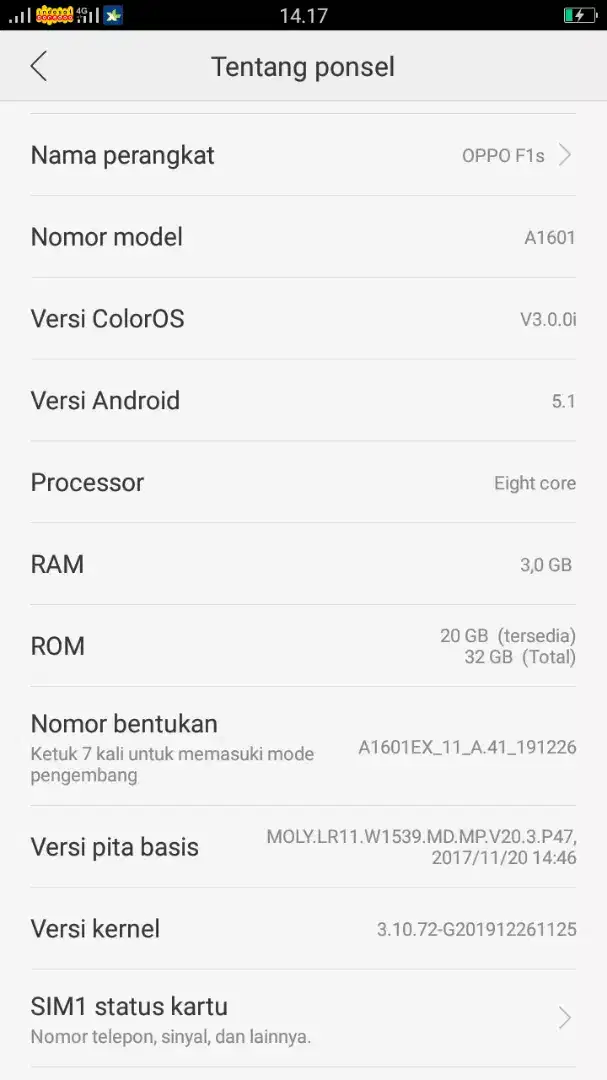 Jual Hp Oppo F1s