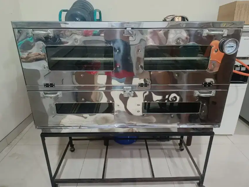 Oven gas stainless api atas bawah ukuran 120 x55 x65cm