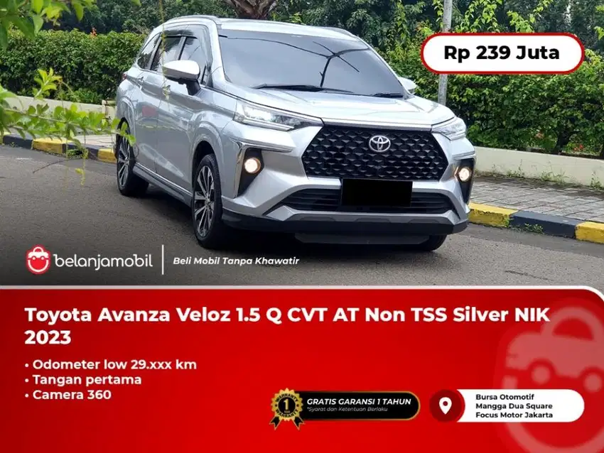 [ LOW KM ] Toyota Avanza Veloz 1.5 Q CVT Silver Camera360 2023/2024