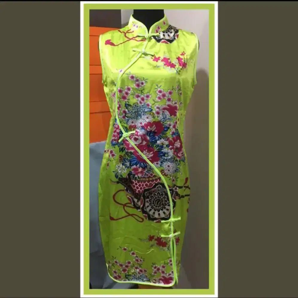 Dress Cheongsam Green Stabilo