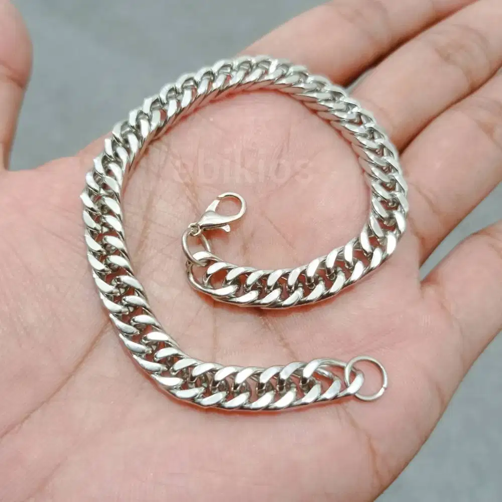 perhiasan pria craft good gelang gl131 silver kilap