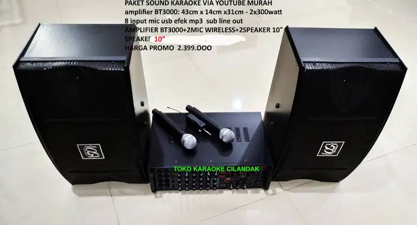 PAKET SOUND KARAOKE VIA YOUTUBE MURAH amplifier BT3000