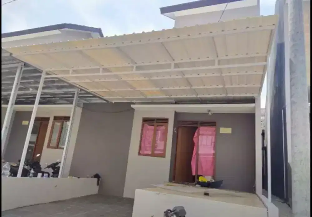 Menerima pemasangan canopy solarflat polycarbonate transparan #365