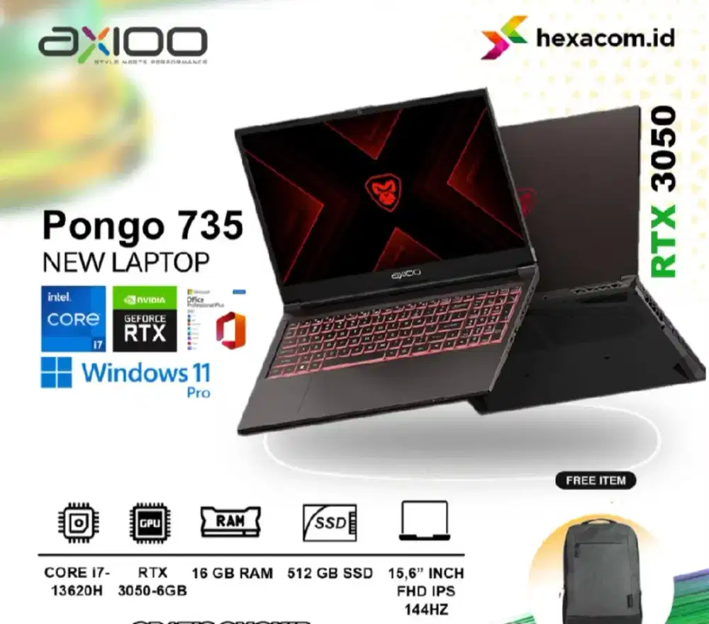 New Axioo Pongo 735 RTX 3050-6GB
