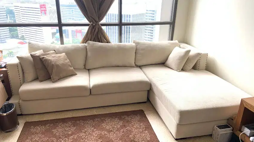 Dijual Sofa L Shape Minimalis Modern - Kondisi Terawat Seperti Baru