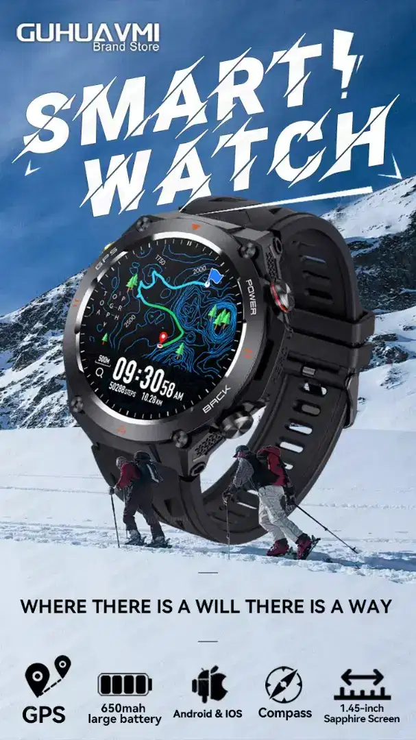 Smartwatch KC82 OUTDOOR GPS BUILT-IN UNTUK TRAJECTORY