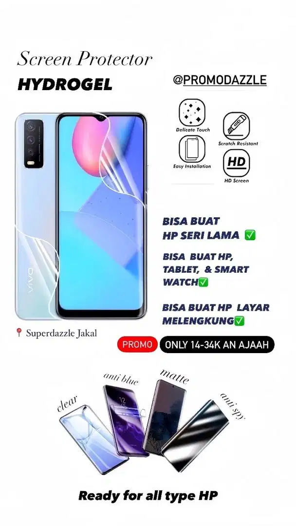 Pelindung layar hp hydrogel