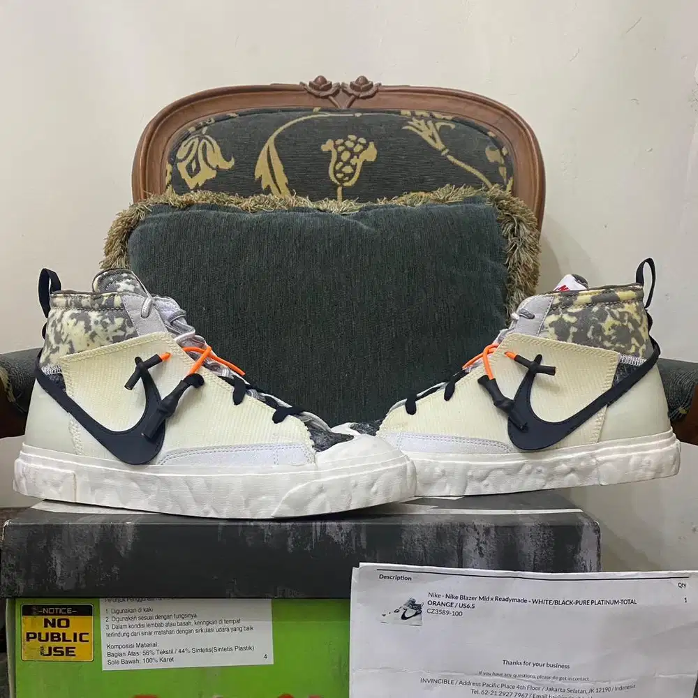 NIKE BLAZER READYMADE WHITE SIZE 39 BNIB PAIR INVINCIBLE JAKARTA